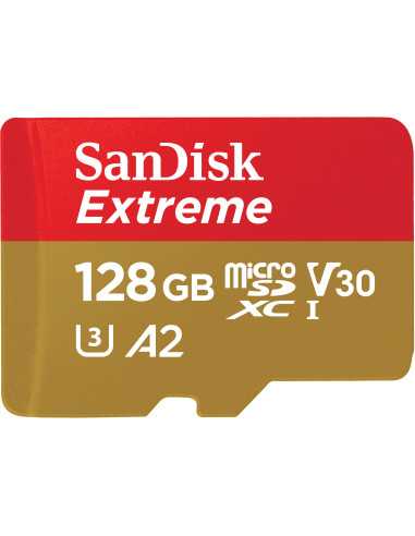 Billede af SANDISK MicroSDXC Extreme 128GB 160/90MB/s A2 C10 V30 UHS-I U3 hos RobotterOnline.dk