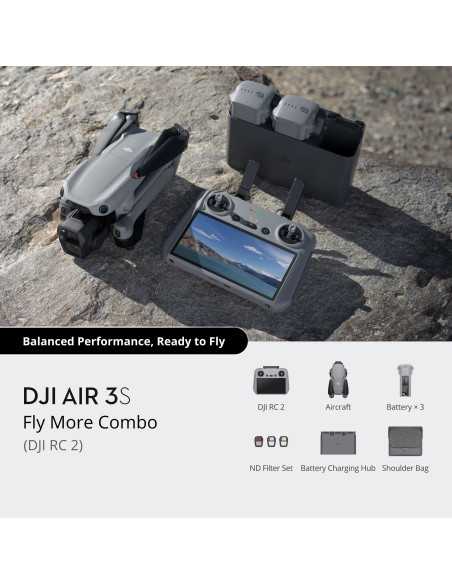 DJI Air 3S Fly More Combo (DJI RC 2) + GRATIS 2 stk. valgfri bøger om droner